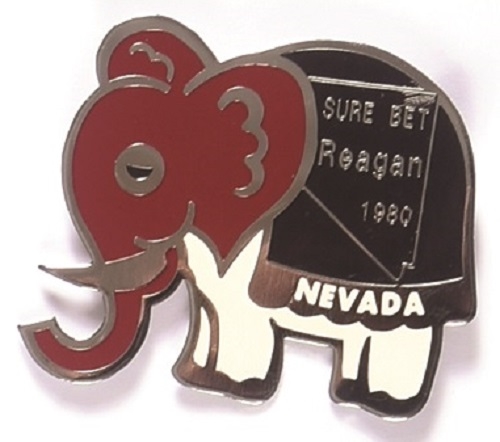Reagan Sure Bet Nevada 1980 Pin