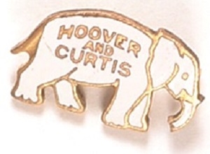 Hoover, Curtis White Enamel Elephant