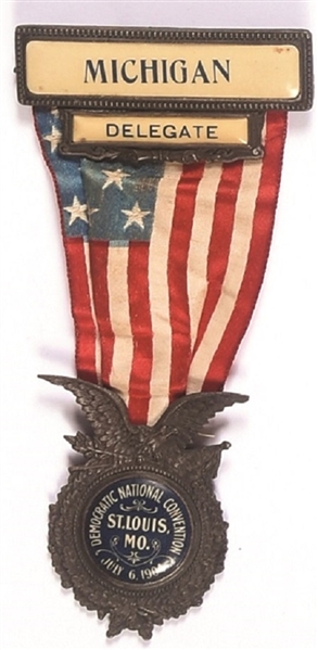 Michigan Delegate Parker 1904 Convention Badge