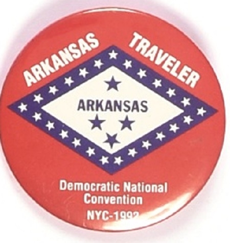 Clinton Arkansas Traveler 1992 DNC Pin