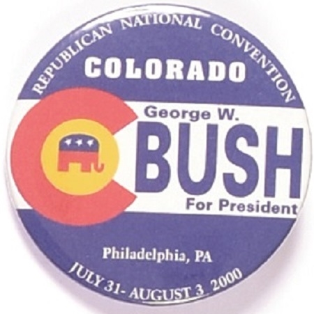 Bush 2000 Colorado Republican Convention Pin