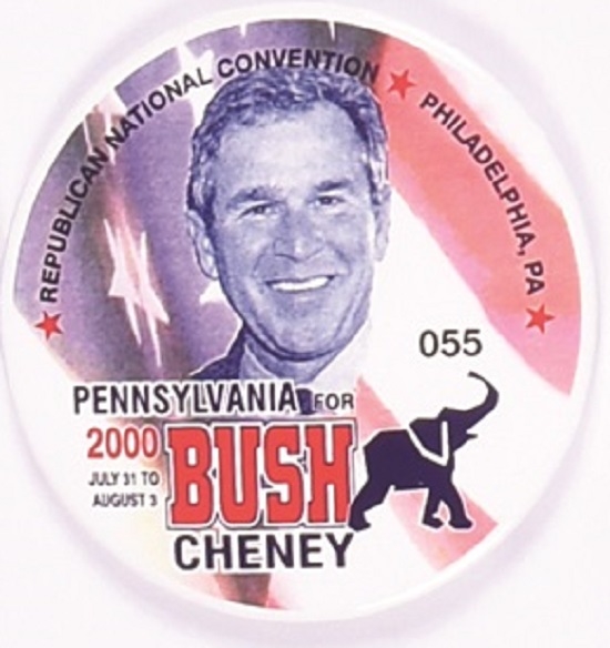 GW Bush Pennsylvania Numbered 2000 RNC Pin