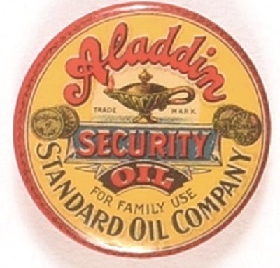 Aladdin Security Oil Advertising Pin