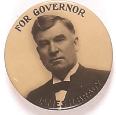 James Brady for Governor of Idaho 1908 Celluloid