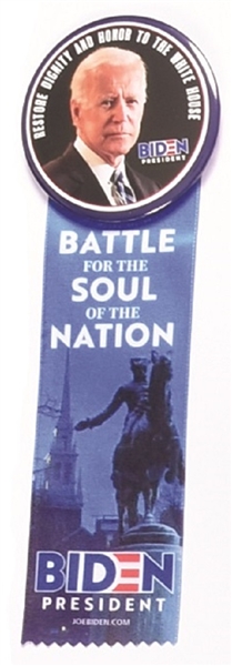 Biden Battle for the Soul Pin and Ribbon