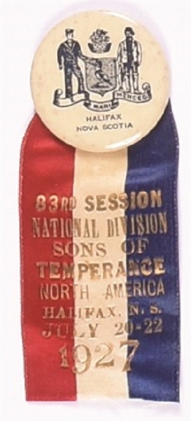 Temperance 1927 Convention Pin and Ribbon