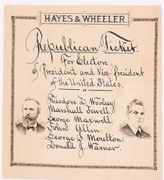 Hayes, Wheeler Illustrated Ballot