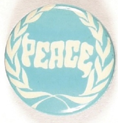 Peace! Blue and White Laurel Pin