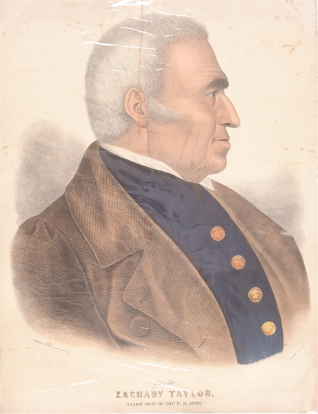 Zachary Taylor Large Hand-colored Print