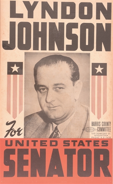 Johnson for US Senator Harris County, Texas, Poster