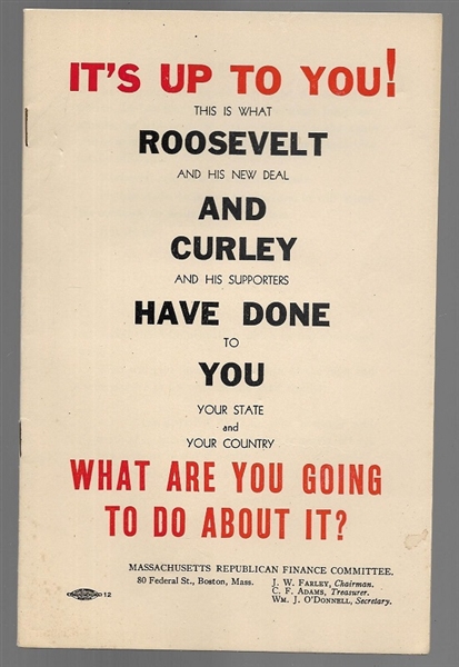 Anti Roosevelt, Curley Massachusetts Booklet