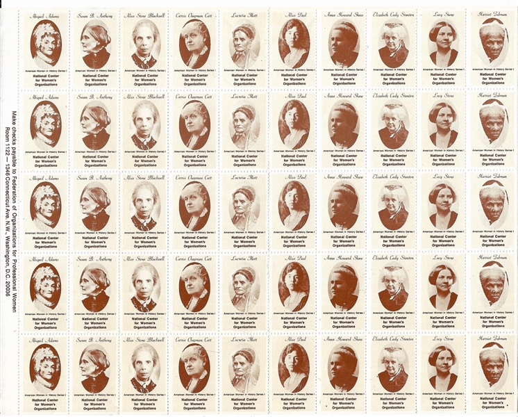 America Women in History Sheet of Stamps