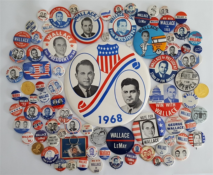 George Wallace Collection of 90 Campaign Items
