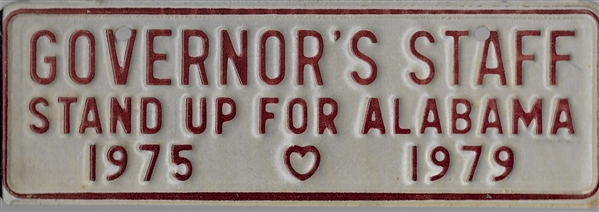 Wallace Governor’s Staff License Plate