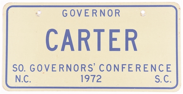 Governor Carter South Carolina Southern Governors’ Conference License Plate