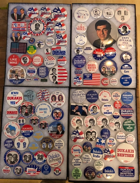 Mike Dukakis Giant Group 1988 Campaign Pins