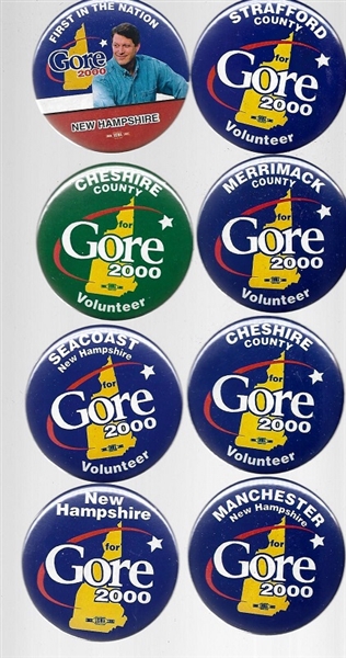 Al Gore Set of New Hampshire Primary Pins
