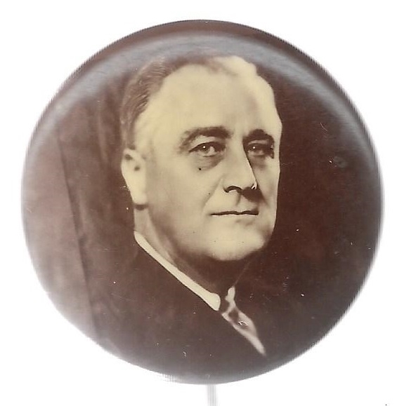 Franklin Roosevelt Sepia Celluloid 