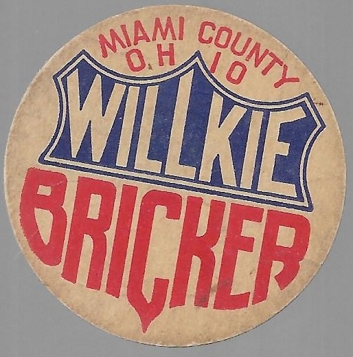 Willkie, Bricker Milk Bottle Cap
