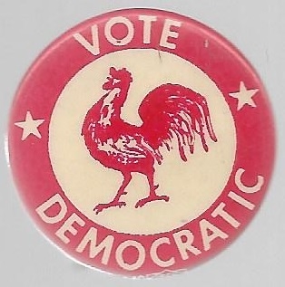 JFK Vote Democratic Rooster Celluloid