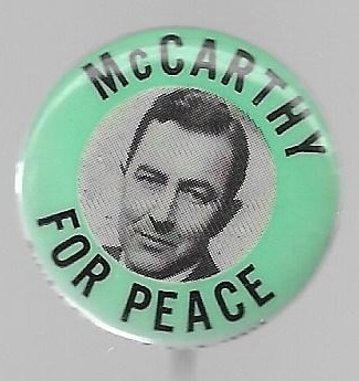 McCarthy for Peace 1968 Celluloid 