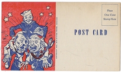 Sailor Knocking Heads WW II Postcard 