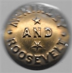McKinley, Roosevelt Brass Clothing Button 