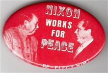 Mao, Nixon Works for Peace 1972 Celluloid 