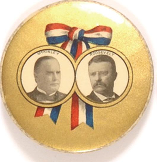 Oversized McKinley-Roosevelt Gold Jugate