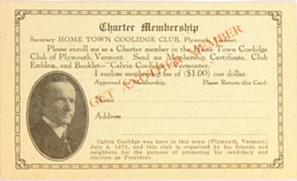 Coolidge Membership Card