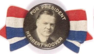 Hoover Pin with Celluloid Ribbon