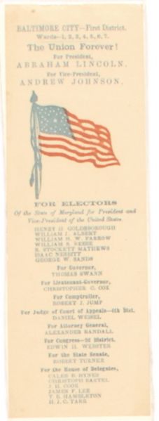 Lincoln Rare 1860 Ballot