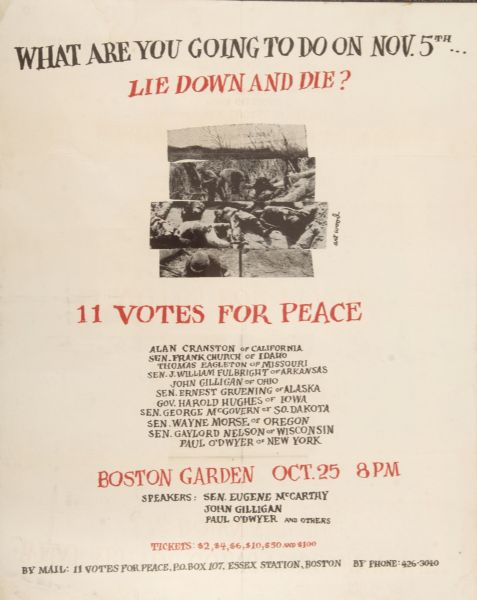 Boston Eugene McCarthy Anti War Poster
