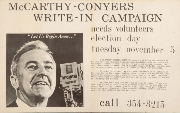 McCarthy-Conyers Write-In Poster