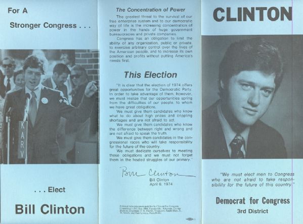 Clinton for Congress Pamphlet