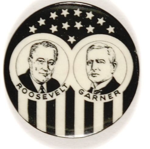 Roosevelt-Garner Rare Black and White Jugate