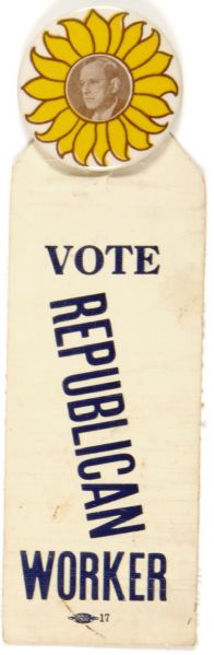 Landon Republican Worker Pin and Ribbon