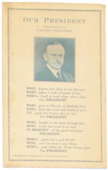 Coolidge Poetic Tribute