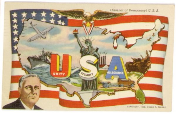 FDR Arsenal of Democracy Postcard