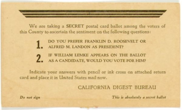 1936 Election Postcard