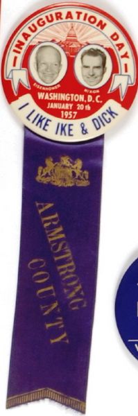 Ike Armstrong County Inaugural Pin, Ribbon