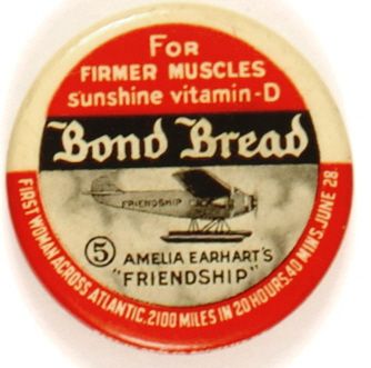Earhart, Bond Bread Ad Pin