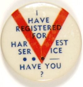 World War II Registered for Harvest Service
