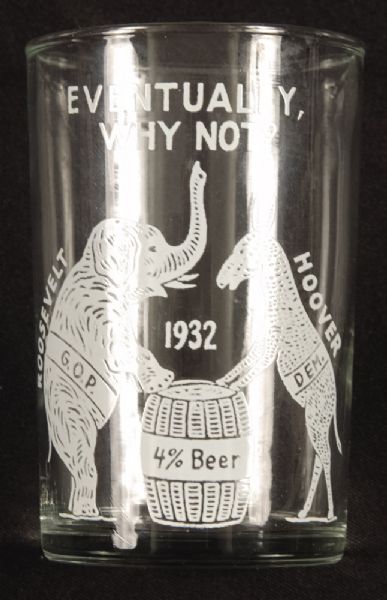 FDR-Hoover Prohibition Glass