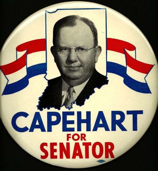 Capehart for Senator Giant Indiana Pin
