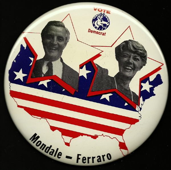 Mondale-Ferraro 6 Inch Pin