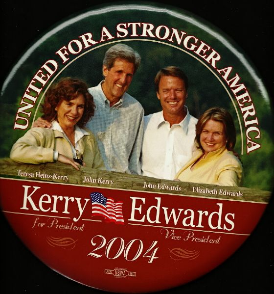 Kerry-Edwards Stronger America 9 Inch Pin