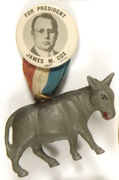 Cox for President Pin and Donkey