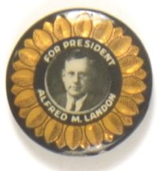 Landon for President Gold Sunflower