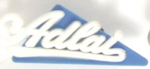 Adlai Blue, White Plastic Pinback